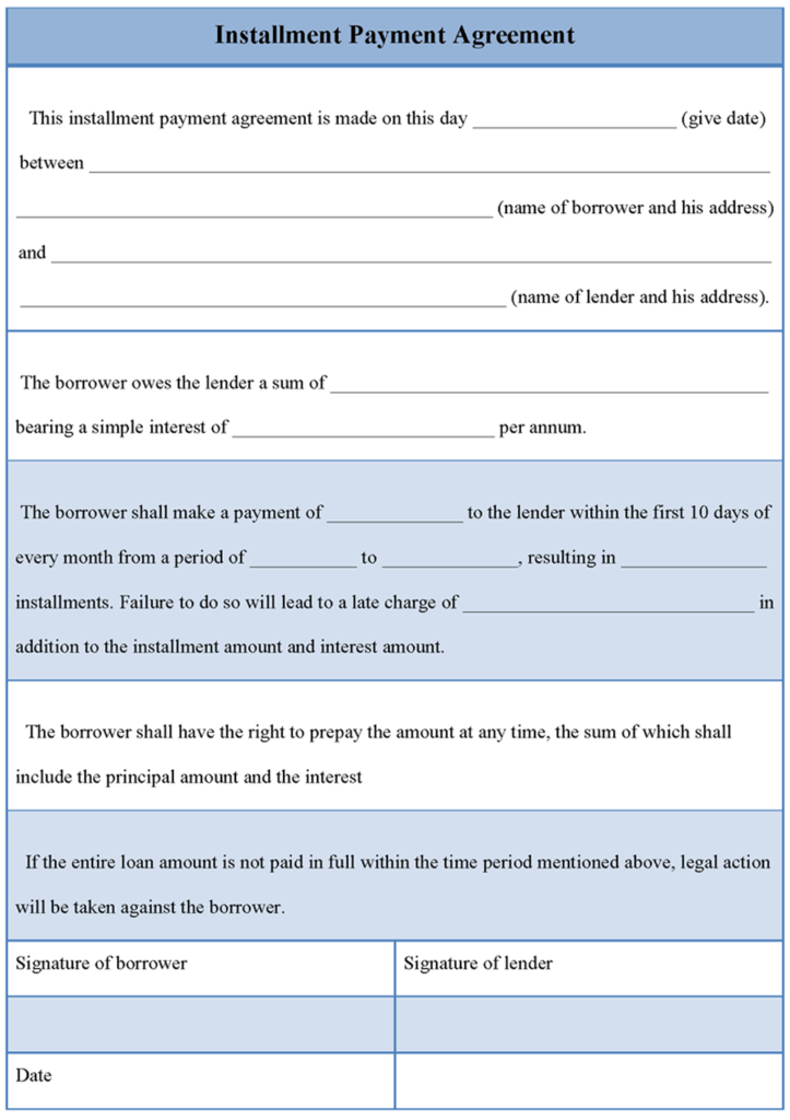 Printable-business-Installment-Payment-Agreement-Template