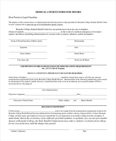 Medical-Consent-Form-For-Minors-template