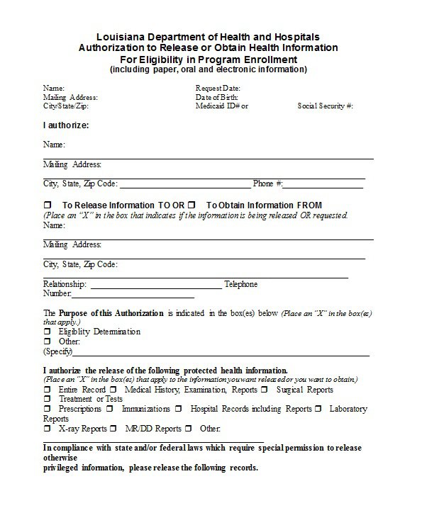 Medical Release Of Information Form Template from www.samplesdownloadblog.com