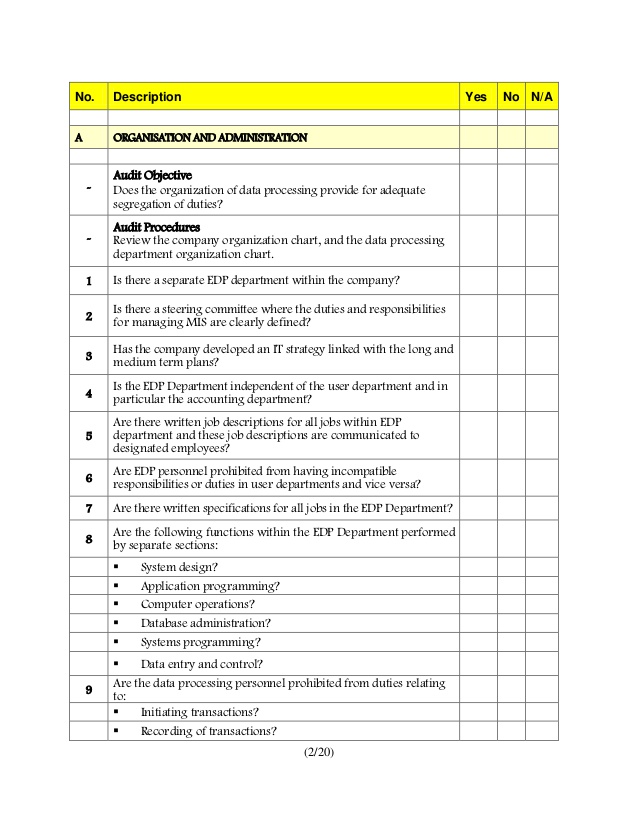 audit-checklist-for-information-systems-printale-pdf