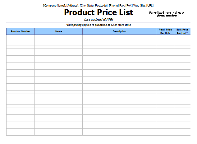 Wholesale-Price-List-Template