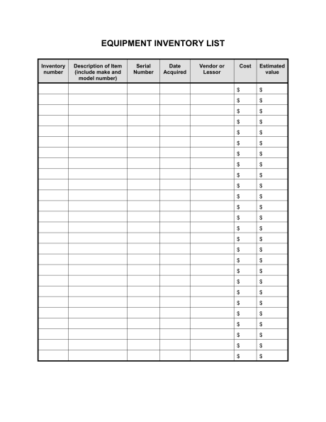pdf-Inventory List Template