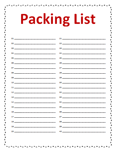 Packing-List-Template