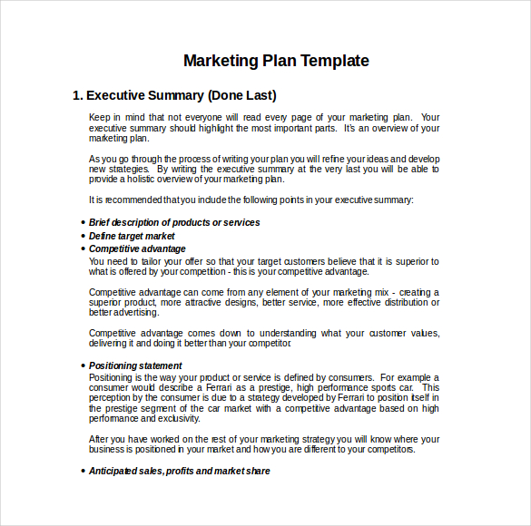 digital marketing business plan doc